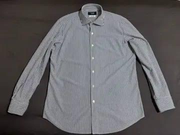 가마쿠라 셔츠 니트 셔츠 네이비 x 화이트 스트라이프 marudeorie