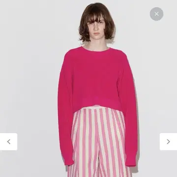 [ Nave 세탁 가능 ] 루피나스 코튼 니트탑 핑크