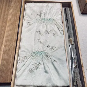 상자 없음 111913 옅은 그린 오비 장식 천 허리띠 대나무 자수 포함