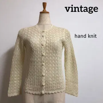 [ vintgage ] 아이보리 레이스 가디건 HAND KNIT