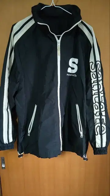 santafe 풀 지퍼 나일론 자켓 블랙 L