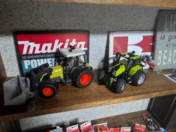 트랙터 미니카 그린과 블랙 프론트로더 포함 상자 없음