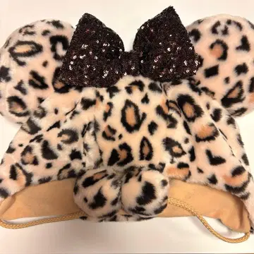 디즈니 레오파드 무늬 캡 브라운