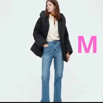 [ 새상품급 ] 유니클로 파우더 다운 숏코트 블랙 M