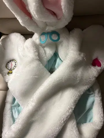 디즈니 화이트 토끼 귀 달린 머플러 캡 원더랜드 앨리스