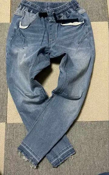 DOUBLE NAME 라이트 블루 조거 데님