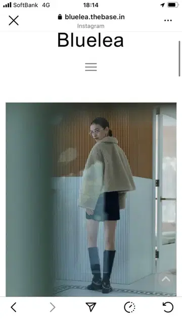 bluelea 보아 숏 코트 베이지