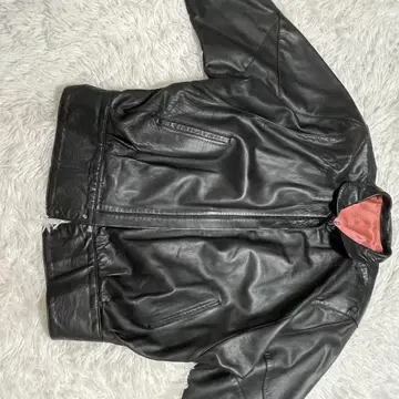 스페인산 양가죽 가죽 자켓, 빨간색 안감, M 사이즈