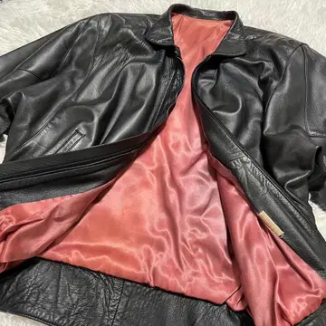 스페인산 양가죽 가죽 자켓, 빨간색 안감, M 사이즈