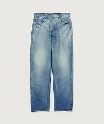 미사용 새상품 오라리 셀비지 페이드 헤비 데님 와이드 팬츠