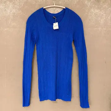 [ 미사용 택 포함 ] 45R 코튼 리브 긴팔 니트 신축성