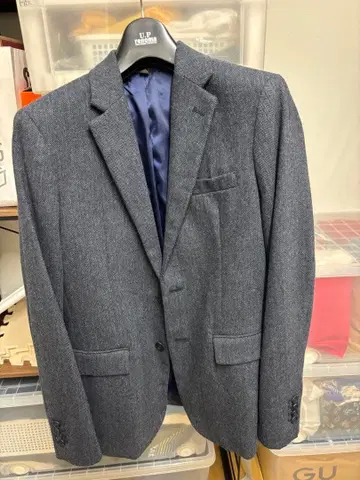 바나나리퍼블릭 그레이 헤링본 테일러드 자켓