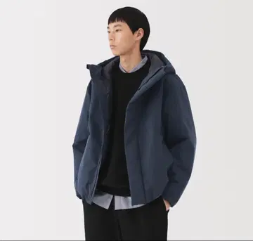 무인양품 신사 방풍 발수 솜 후드 자켓 L 사이즈 다크 네이비