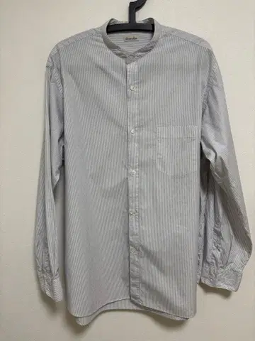 [ steven alan ] 스트라이프 밴드 카라 셔츠