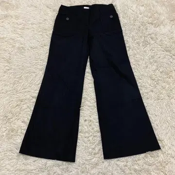 띠어리 슬랙스 와이드 팬츠 스트레이트 M 블랙