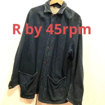 R by 45rpm 다크 블루 데님 자켓 버튼식 맨투맨 소재