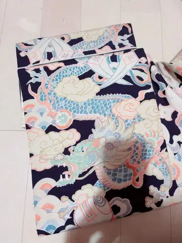 용 염색 오비 나고야 오비 금 코마 자수 앤티크 히키누키