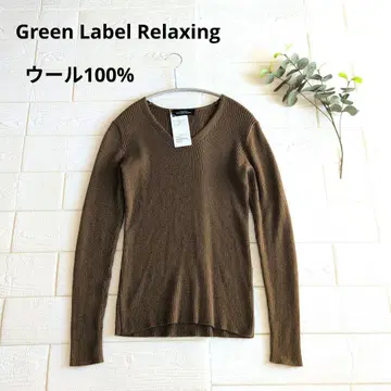 Green Label Relaxing 울 100% 리브 니트 풀오버