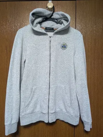 그레이 후드 부착 지퍼 후드티