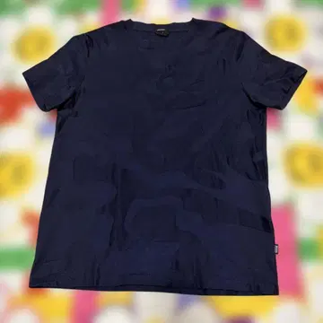 BOSS 네이비 카모 패턴 티셔츠