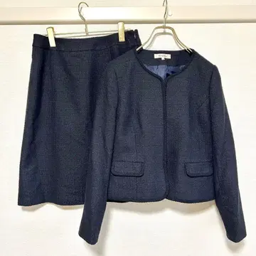 도쿄 소와르 Rifanne 트위드 노카라 빅 사이즈 라메 수트