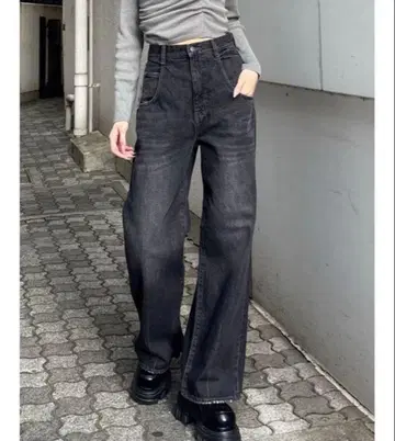 [EMODA] 에모다 루즈 하이웨스트 청바지 블랙 S 사이즈