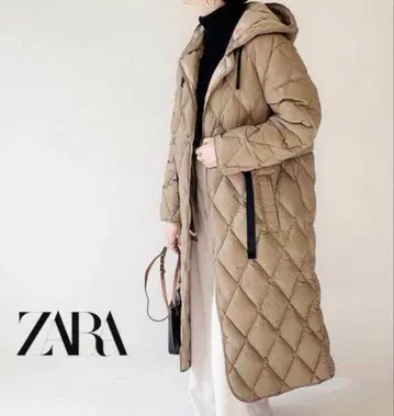 ZARA 퀼팅 다운 롱 코트
