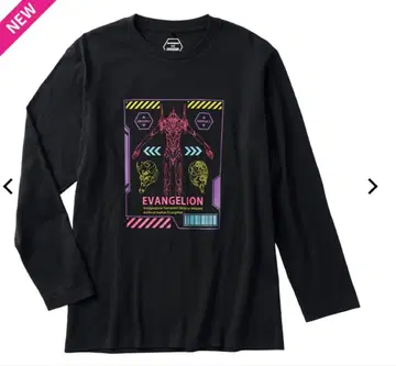 L 사이즈 에반게리온 워크맨 콜라보 롱T 블랙 미사용 미개봉 새상품