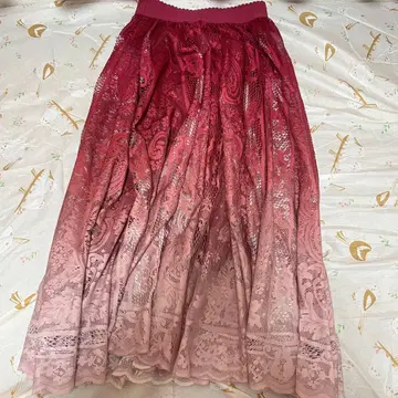 그라데 레이스 서큘러 스커트 빨간색 axes femme