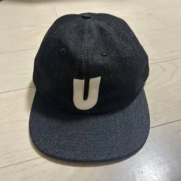 UNDEFEATED 데님 블랙 캡 U자 로고