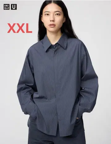UNIQLO U 드레이프 셔츠 XXL 블루 2025