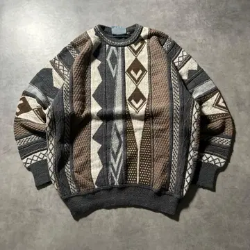 빈티지 유로 유럽 울 노르딕 무늬 디자인 니트