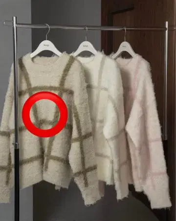 lawgy 소프트 터치 심플 체크 니트 카키