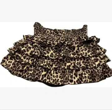 레오파드 미니 스커트 s