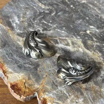 프랑스 빈티지 귀찌 실버 리프 모티브 클래시컬