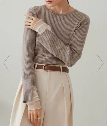 Bab / Bou Jeloud 튤 레이어드 리브 니트