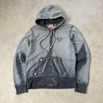 트루 릴리젼 풀 집업 후드티 로고 y2k