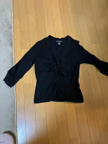 BANANA REPUBLIC 실크 캐시미어 블랙 M 7부 소매