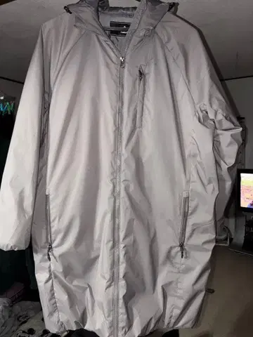 그레이 나일론 자켓 풀 집업