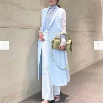 플라스테 PLST 와셔 트윌 롱베스트 세탁 가능 포멀