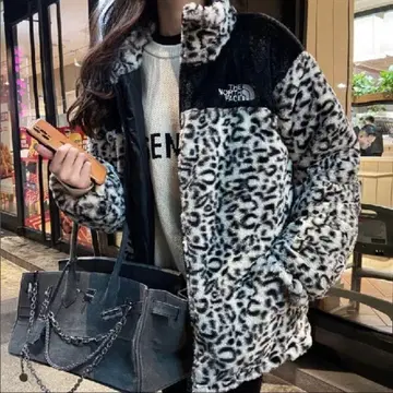THE NORTH FACE 레오파드 무늬 플리스 자켓