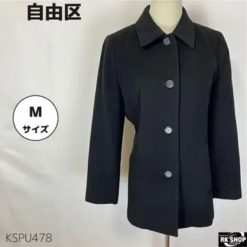 자유구 지유쿠 캐시미어 100% 피코트 심플 M 블랙