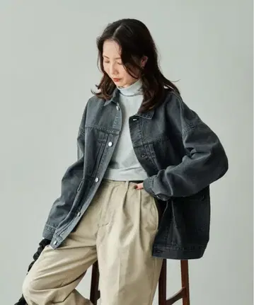 빅 실루엣 데님 자켓