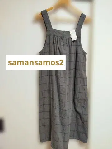 새상품 사만사 모스모스 기모 점퍼 스커트 그레이 체크 M