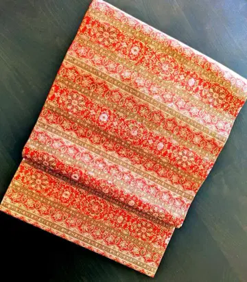 순수 실크 전통 직조 나고야 오비 미사용