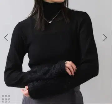 페더 절개 슬리브 시어 터틀 니트