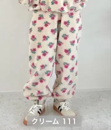 시마무라 ayano 콜라보 꽃무늬 보아 팬츠