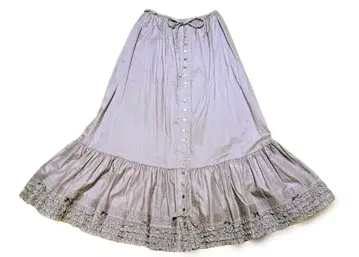 론 밑단 피코 프릴 프론트 오픈 스커트 페치 스커트