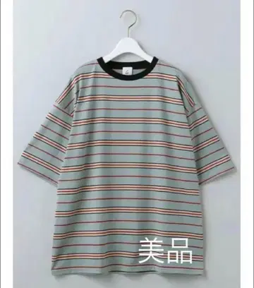 2022ss ROKU COTTON MULTI BORDER T-SHIRT