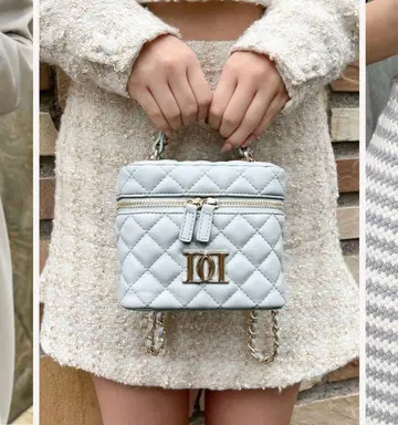 라이트 그레이 퀼팅 숄더백